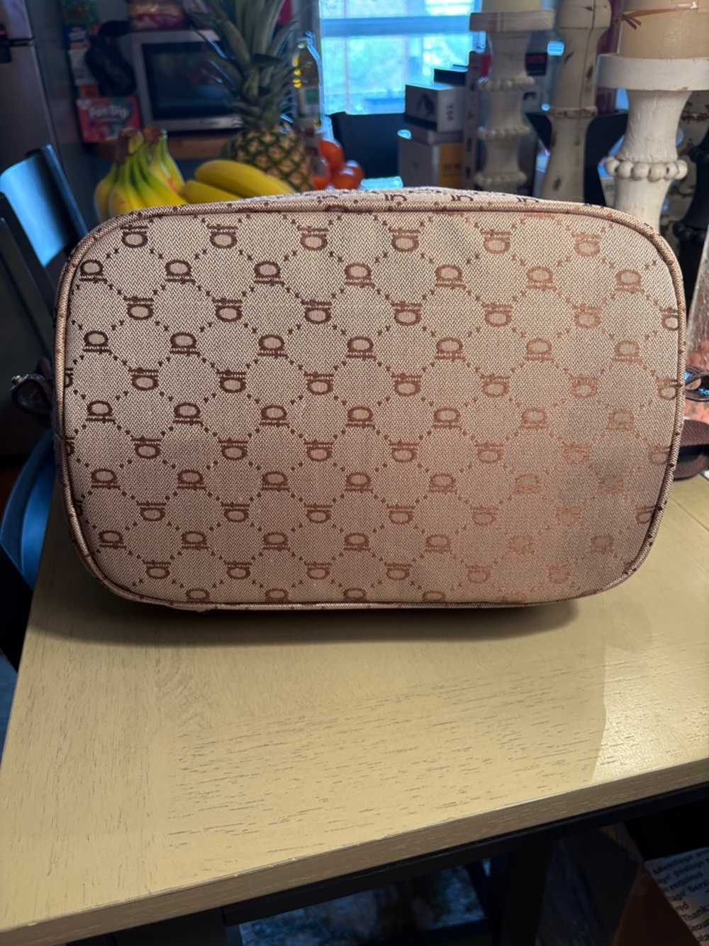 American Flyer Brown Monogram Satchel Bag Carry On - Picture 5 of 6